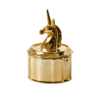 Gold Unicorn Porcelain Trinket Box by Rice DK
